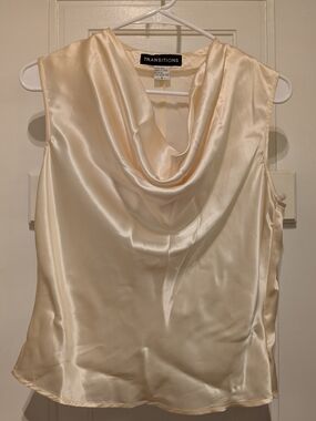 Transitions Women's 100% Silk Cowl Neck Shell - Cream